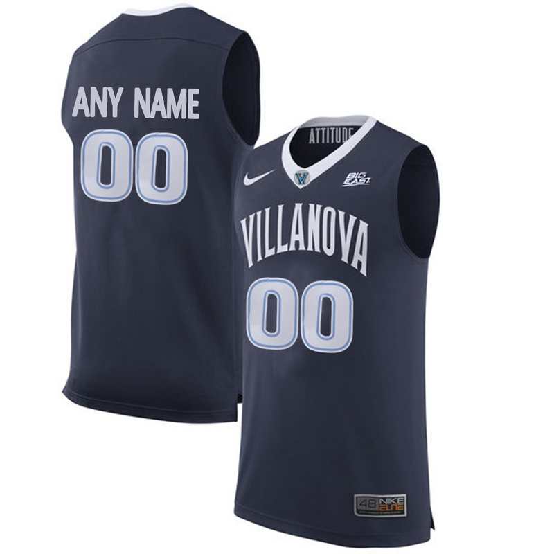 2017 Villanova Wildcats Customized College Basketball Jersey  Navy Blue->->Custom Jersey
